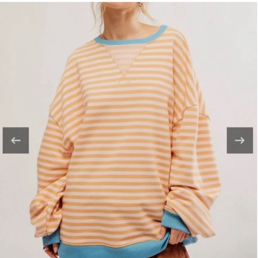 We The Free Striped Classic Crew Size Med Latte Combo NWOT Retail $98 - Picture 2 of 8